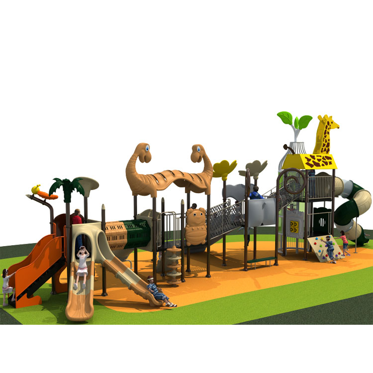 Patio de juegos para niños al aire libre con toboganes OL-DW005